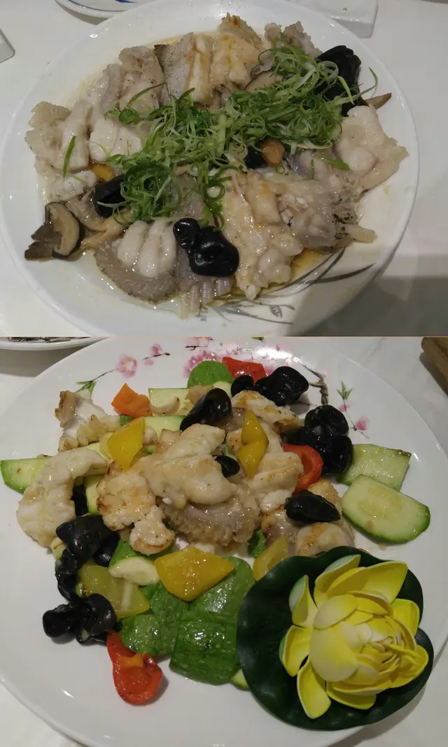 龍躉兩味 ~ 蒸頭腩 • 碧綠炒球