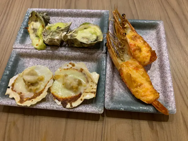 芝士焗蠔，忌廉焗帶子，芝士焗虎蝦 