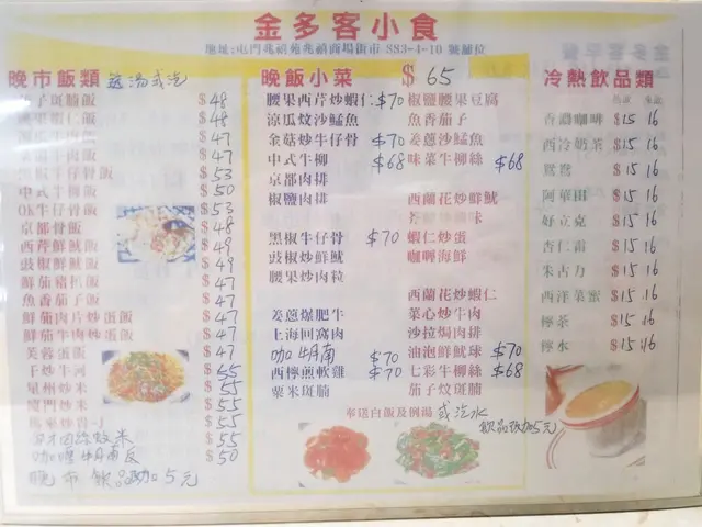 其中一張餐牌