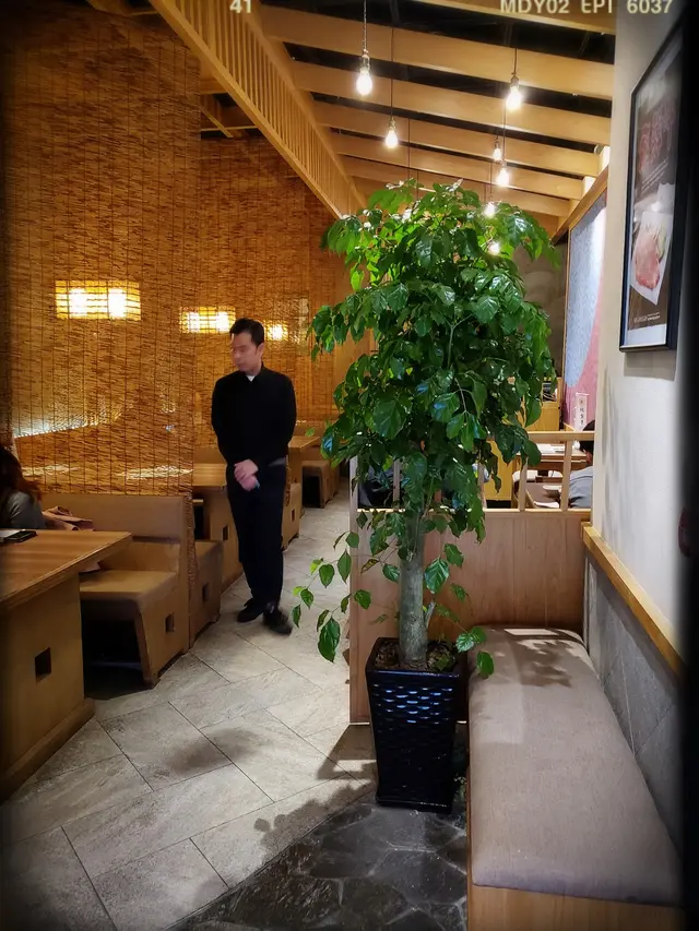 餐店樓底高，木造餐桌椅櫈及和風間格簡潔乾爽