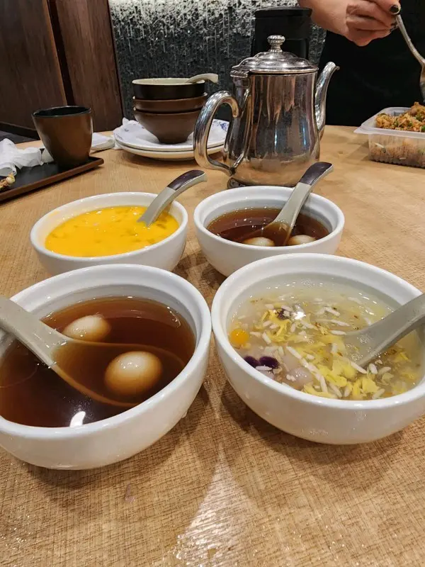 楊枝甘露、紅糖薑茶湯圓、酒釀丸子