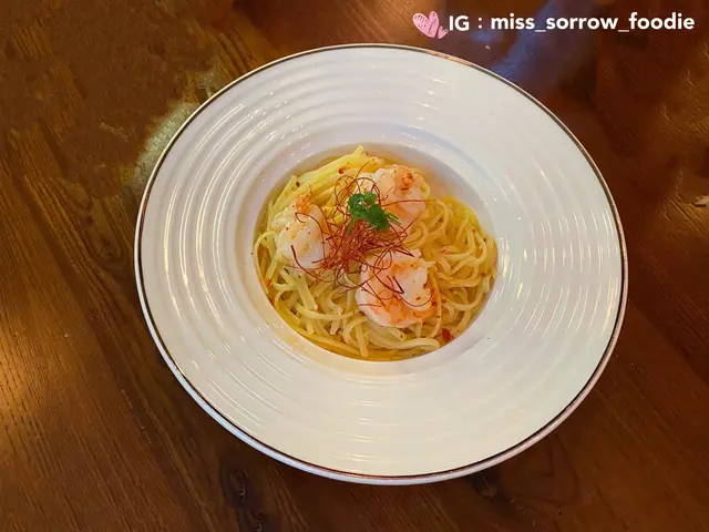 蒜茸辣椒海蝦扁意麵