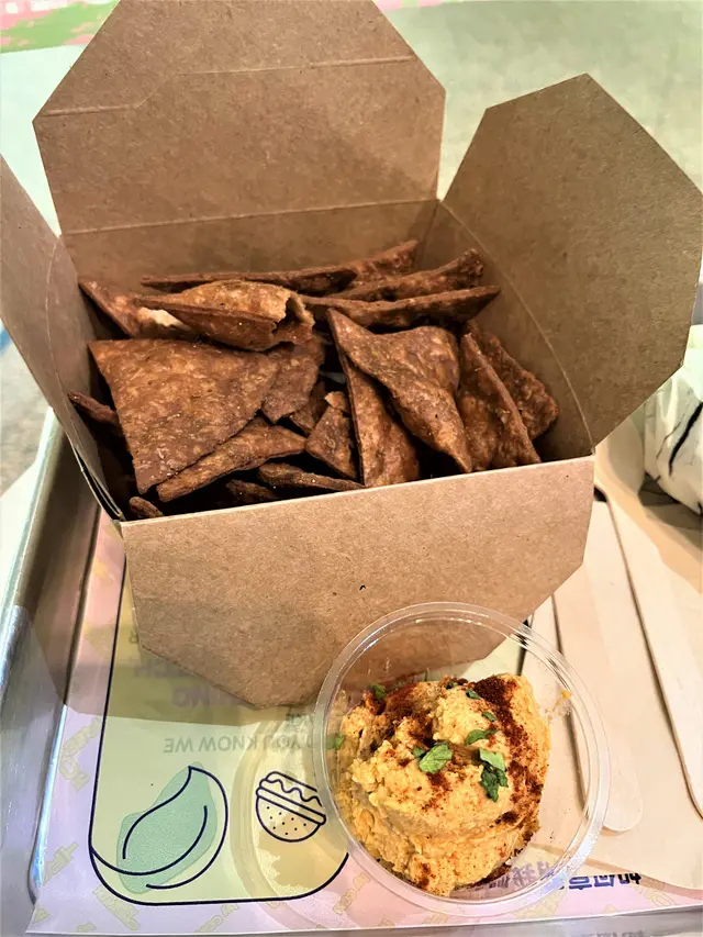 Sourdough Flatbread Chips with Hummus