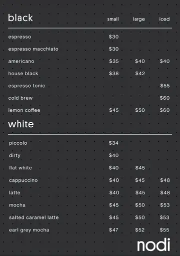 drink menu
