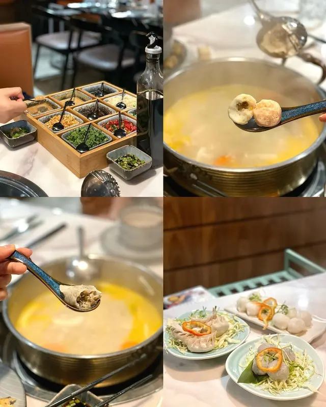 香煎鵝肝墨魚丸 , 手打蝦丸,自家製黑松露蟹肉餃