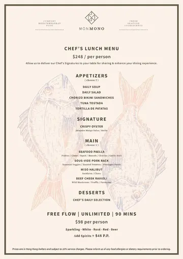Spring Chef's Lunch Menu 