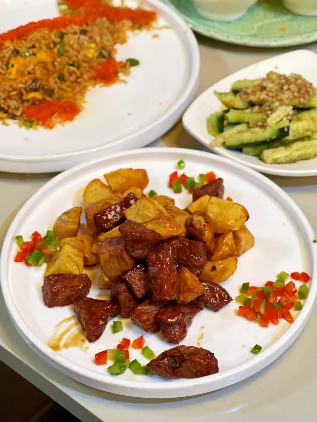 蜂蜜燒汁牛仔粒