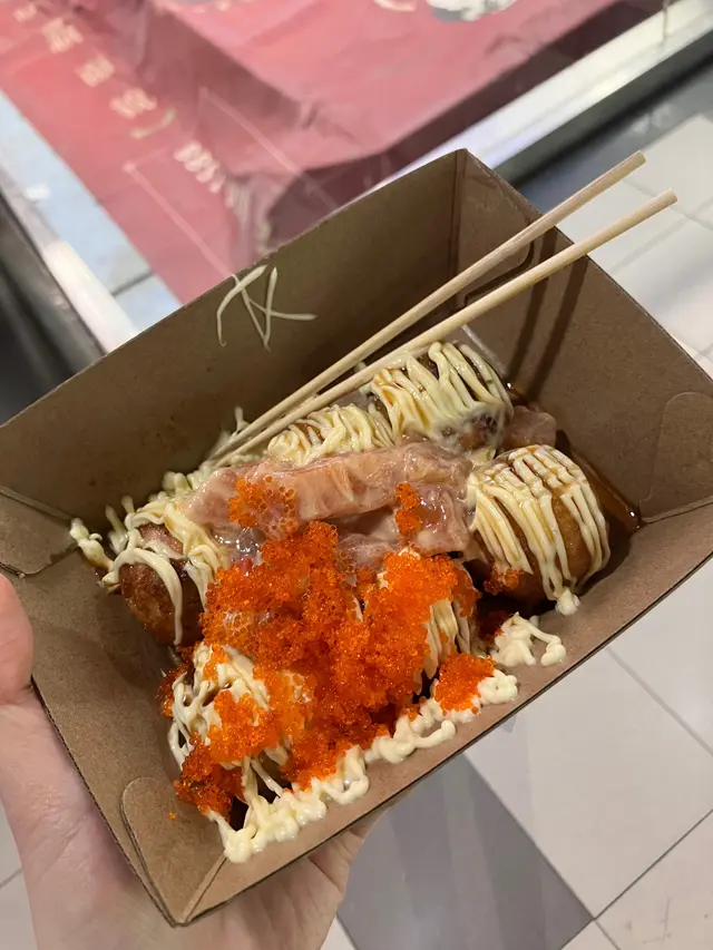 鮮三文魚他他章魚燒