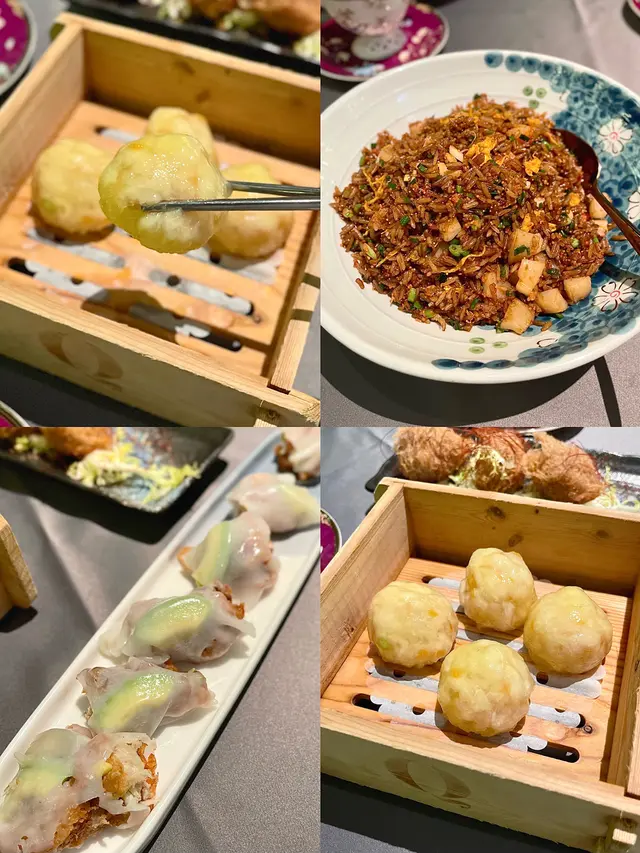 蟹肉南瓜餃、軟殼蟹腸粉、御膳炒飯