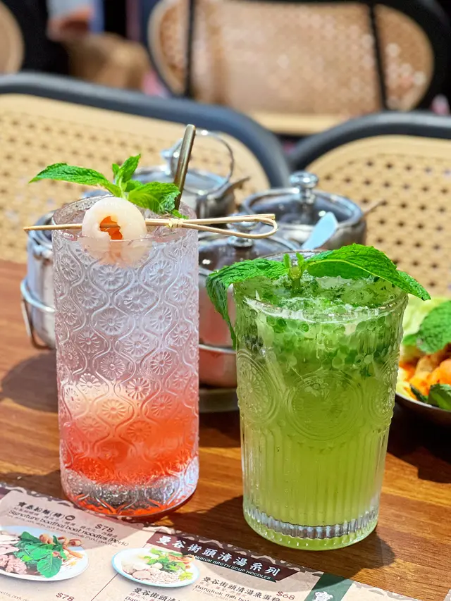 玫瑰荔枝梳打 & 手打薄荷青檸梳打