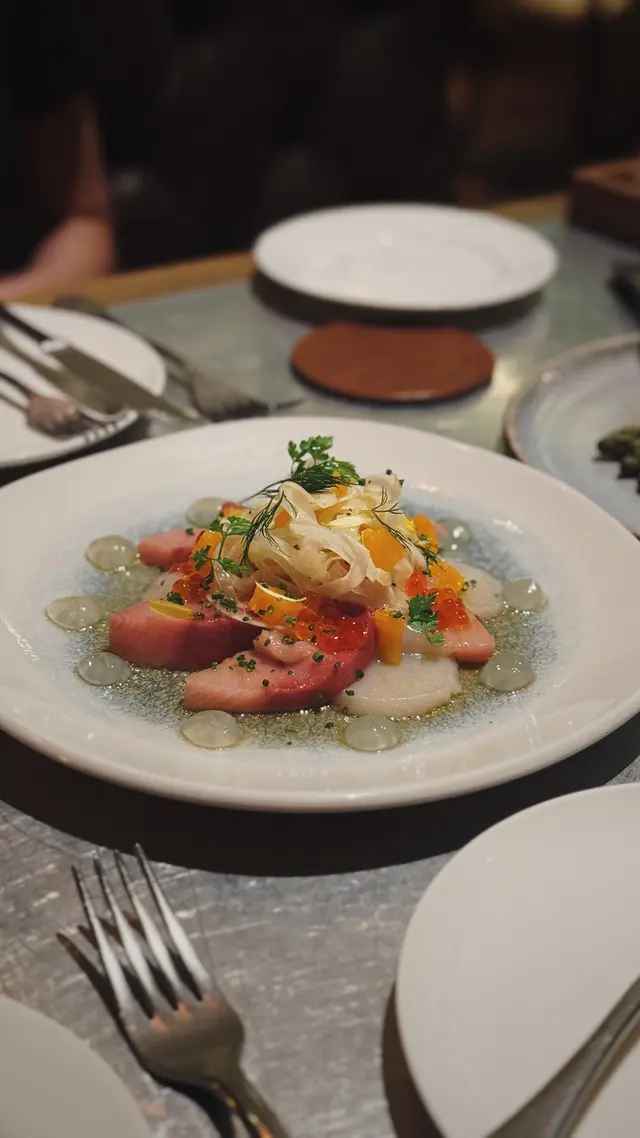 Carpaccio of Hamachi and Hokkaido Scallop