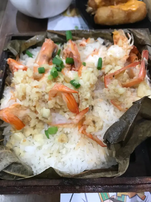 原籠蒜蓉蒸蝦飯