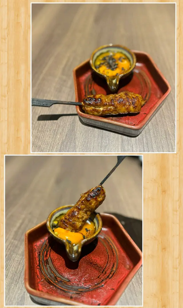 汁燒免治雞軟骨棒配日本蛋黃醬油