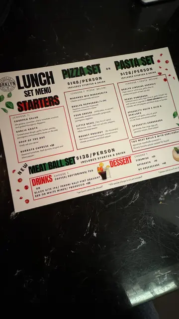 New lunch set Menu