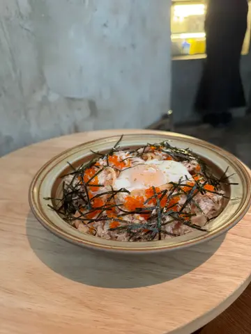 明太子酱温泉蛋蟹肉意粉