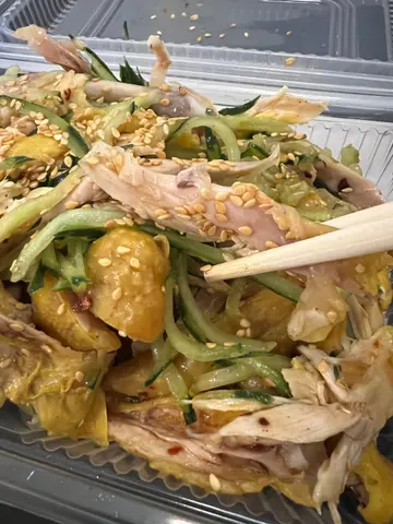 with  shredded  cucumber  