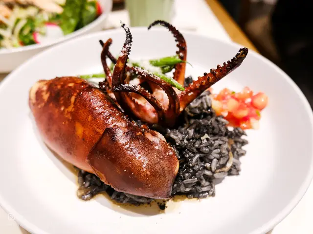 Grilled Squid & Squid Ink Risotto