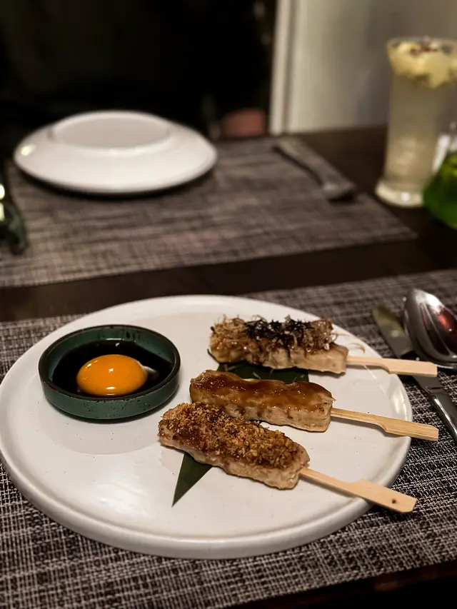 月見免治雞肉三食