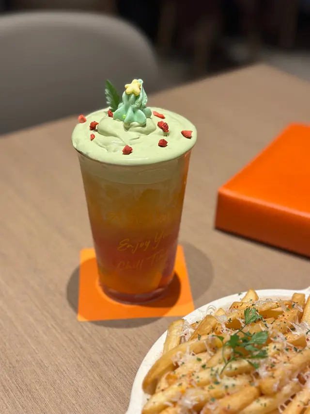 綠雪奶蓋聖誕西柚綠茶