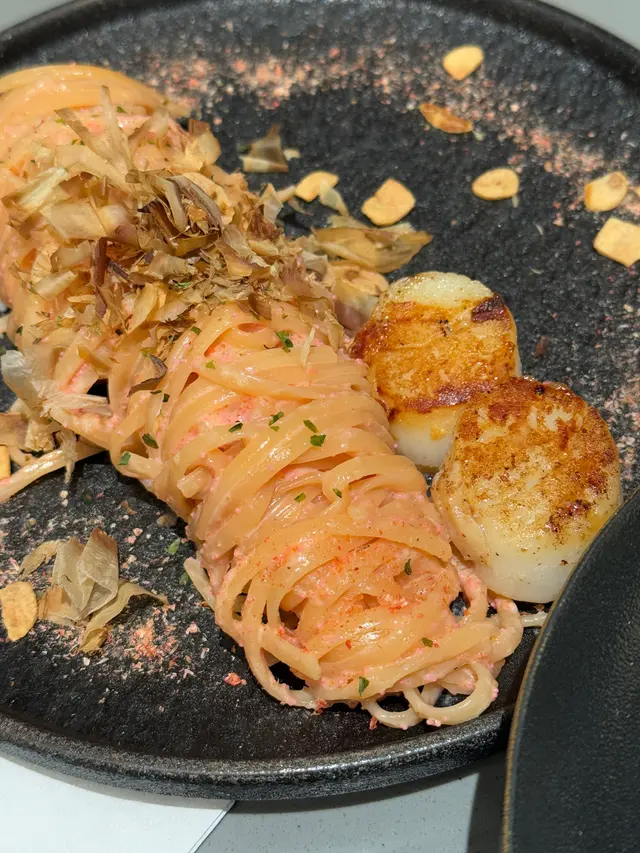 櫻花蝦帶子明太子忌廉意粉