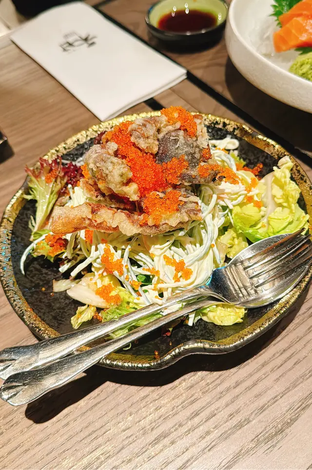 炸軟殼蟹蟹籽沙律