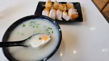咸蛋粥，炸两