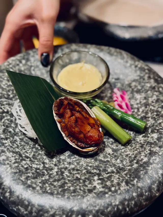 磯煮鮑魚・蘆筍