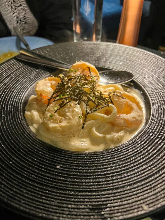 ✨蝦球明太子忌廉汁烏冬🍝 $168
大胖comment: 「好L好食!」😂
烏冬煮得啱啱好,軟硬適中,仲要超掛汁,大大啖超滿足🤪~湯汁略嫌唔夠濃稠,可能我哋鍾意食Creamy啲🤣~最驚喜係冇乜油膩感,食到明太子嘅味道之餘又唔會好鹹☺️~可能因為太好食,我覺得份量可以多少少🤣