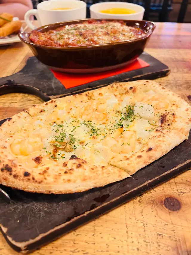 明太子海鮮披薩