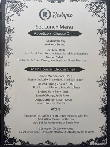 Set lunch menu