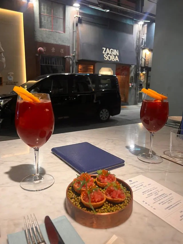 Red Sangria $130 & tuna Tata $120