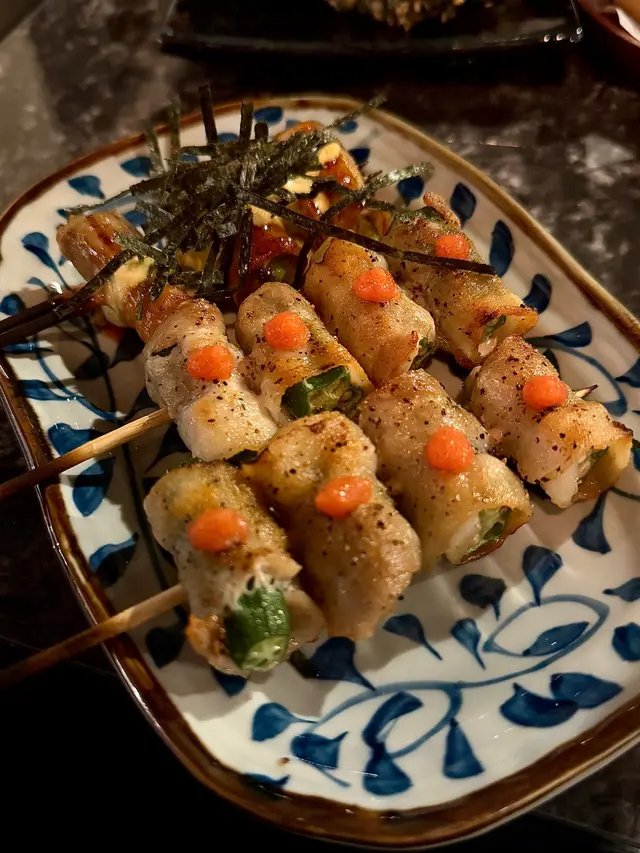 豚肉牛油果卷+豚肉秋葵卷