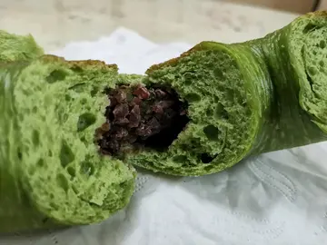抹茶红豆麻糬贝果