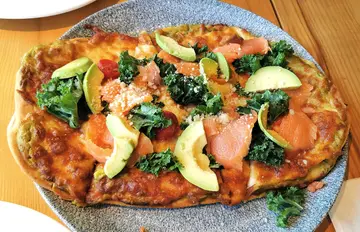 Salmon and Avocado Pizza