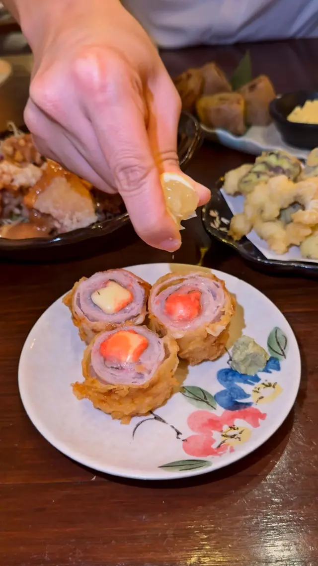 明太子芝士豚肉天婦羅