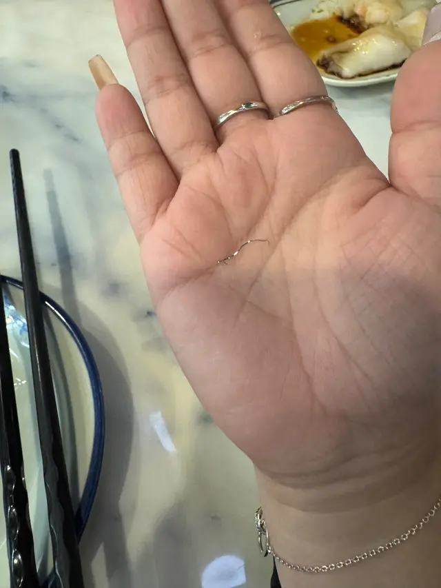 我第一次聽到有咁既答案，食食下食到鋼絲刷上面嘅鋼線，叫啲吖姐黎俾佢睇，本身諗住俾佢知就算，點知答我一句「有呢啲先乾淨」，我真係第一次聽咁既說話，諗得出唔奇，夠膽講出口我先佩服！