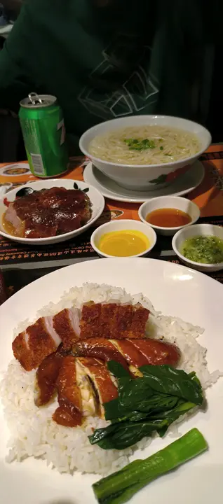 燒鵝瀨、燒腩仔拼油雞飯
