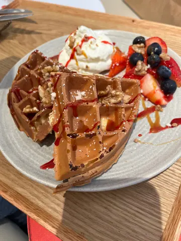 Matcha  Latte  +  Mixed  Berries  Waffle  