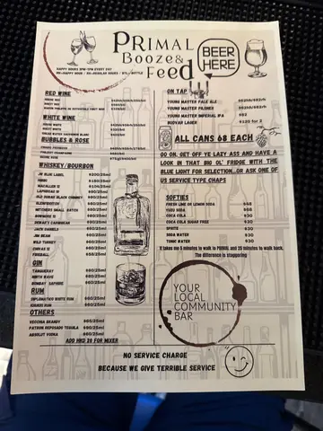 Drinks  menu  