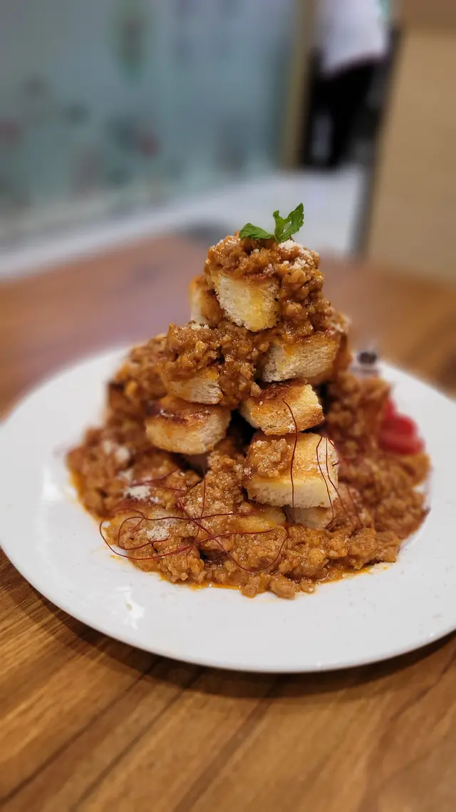 日式手工蕃茄肉醬瀑布現烤吐司塔