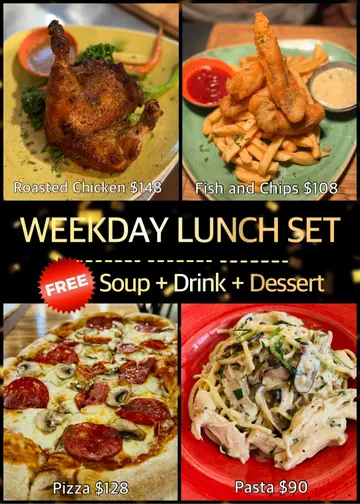 Free  soup,  drinks  and  dessert!