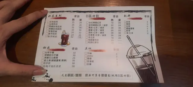 餐牌參考(圖一)