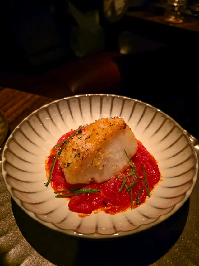 Toothfish with Nora & Parsley Breadcrumb with Bell Pepper & Red Onion Piperade