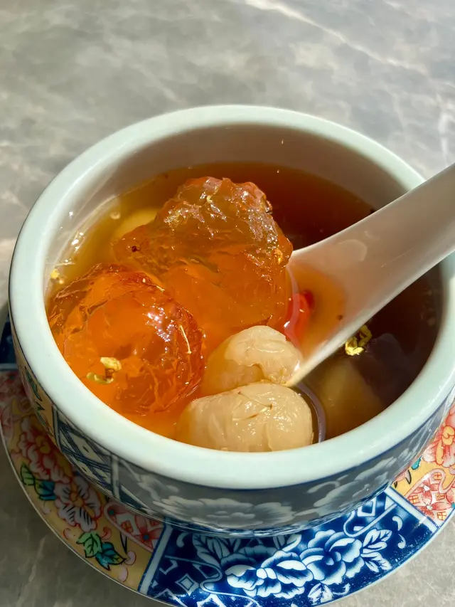 桂花杞子配桃膠