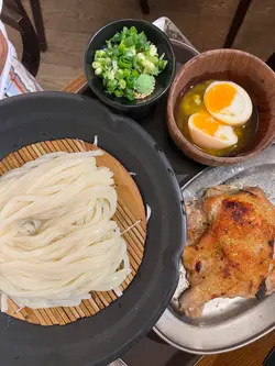 竹藤烏冬，加骨付雞