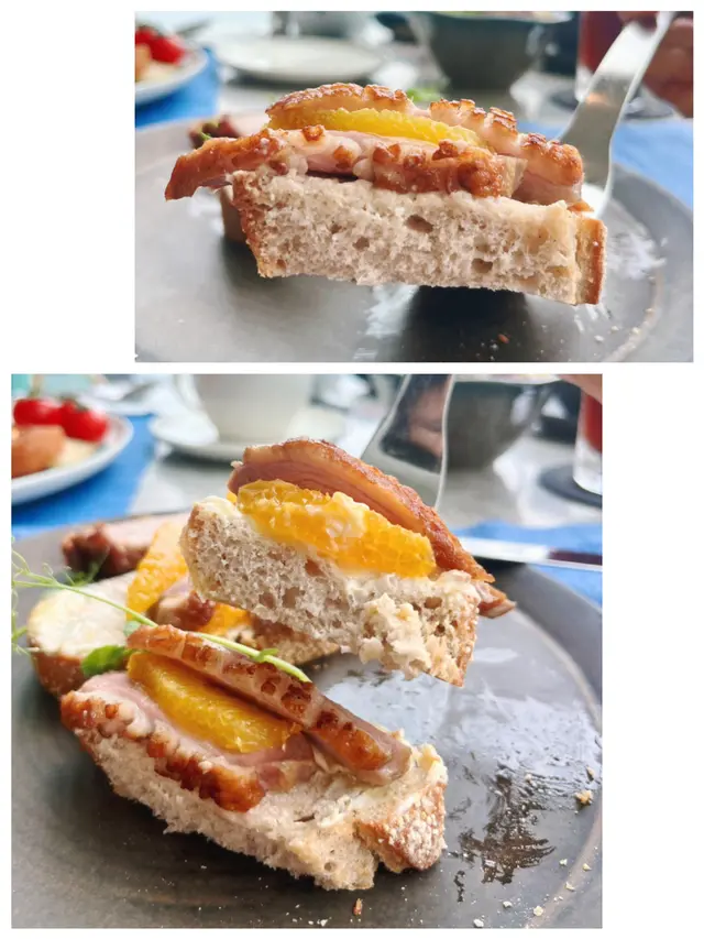 香橙鴨胸酸種麵包多士配薯條