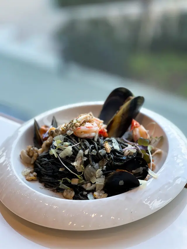 Seafood Pasta with Squid Ink Sauce