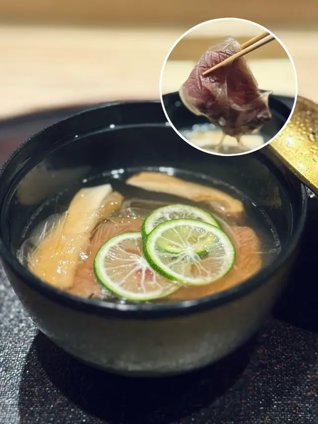 和牛伴松茸葛切