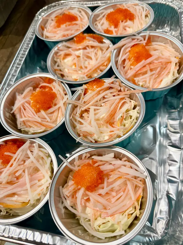 日式蟹籽蟹柳沙律杯