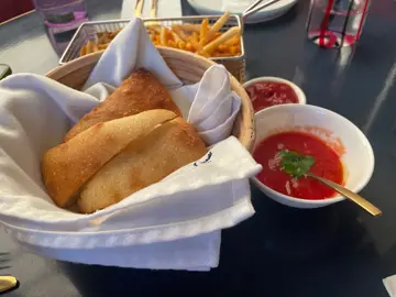 Focaccia  with  tomato  sauce  and  olive  oil